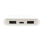 High density 10.000 mAh zakformaat powerbank, wit