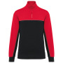 Ecologische uniseks sweater met ritskraag Black / Red XL