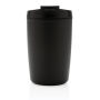 GRS gerecycled PP beker met klapdeksel, zwart