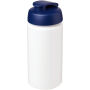 Baseline® Plus grip 500 ml sportfles met flipcapdeksel - Wit/Blauw