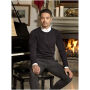 Merrit herenpullover met crewneck - Zwart - XL