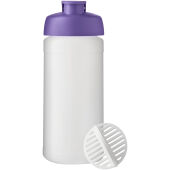 Baseline® Plus 500 ml sportfles met shaker bal - Paars/Mat helder