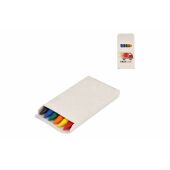 6 crayons in recycled milkcarton box - Ecru