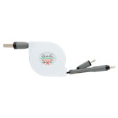 3-in-1 kabel met oprolmechanisme, zwart