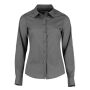 Ladies Long Sleeve Tailored Poplin Shirt, Graphite Grey, 8, Kustom Kit