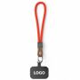 Sleutelhanger & telefoonhouder met koord met leren uiteinde Sleutelhanger & telefoonhouder met koord met leren uiteinde