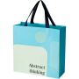 Smartfold papieren tas van 210 g/m² met lintgrepen en een glanzende laminaatlaag - 31 x 12 x 31 cm - Blauw