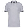 Herenpolo met korte mouwen en contrasterende bies Oxford Grey / Black XL
