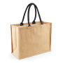 Classic Jute Shopper - Natural/Black - One Size