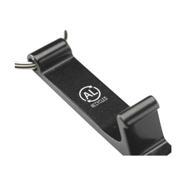 Alu Opener Phone Stand GRS Recycled - zwart Alu Opener Phone Stand GRS Recycled - zwart