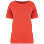 Ecologisch verwassen T-shirt ronde hals korte mouwen Washed Paprika XS Ecologisch verwassen T-shirt ronde hals korte mouwen Washed Paprika XS
