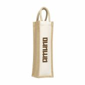 Jute Canvas Wine Bag wijntas voor 1 fles 10 x 11 x 35 cm