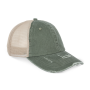 Ecologische uniseks truckerpet met verwassen look Washed Organic Khaki / Beige One Size