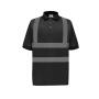 HI-VIS SHORT SLEEVE POLO, BLACK, XXL, YOKO