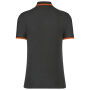 Herenpolo met korte mouwen en contrasterende bies Dark Grey / Orange S