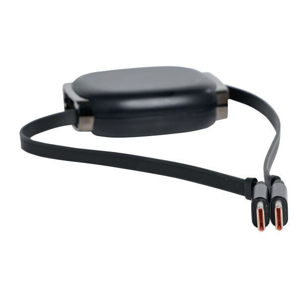 SOLARA 60W Cable - SOLARA 60W Cable, Oprolbare laad- en datakabel zwart SOLARA 60W Cable - SOLARA 60W Cable, Oprolbare laad- en datakabel zwart