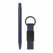 ESCRI SET - Balpen en sleutelhangerset PU - Blauw
