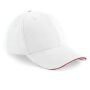 ATHLEISURE 6 PANEL CAP, WHITE/CLASSIC RED, One size, BEECHFIELD
