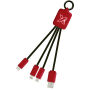 SCX.design C15 quatro oplaadkabel met oplichtend logo - Mid red/Zwart