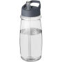 H2O Active® Pulse 600 ml sportfles met tuitdeksel - Transparant/Storm grey