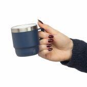 Gerecycled roestvrijstalen dubbelwandige drinkbeker (180 ml) Lilia zwart Gerecycled roestvrijstalen dubbelwandige drinkbeker (180 ml) Lilia zwart