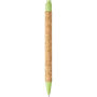 Midar balpen van kurk en tarwestro (zwarte inkt) - Naturel/Appelgroen