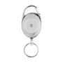 Roller clip sleutelhanger gemaakt van RCS gerecycled plastic, wit