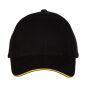6 PANEL CAP, BLACK/GOLD, One size, BLACK&MATCH