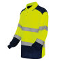 Tweekleurige Hi-Vis polo met lange mouwen Hi Vis Yellow / Navy XXL