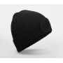 CIRCULAR FASHION PATCH BEANIE, BLACK, One size, BEECHFIELD