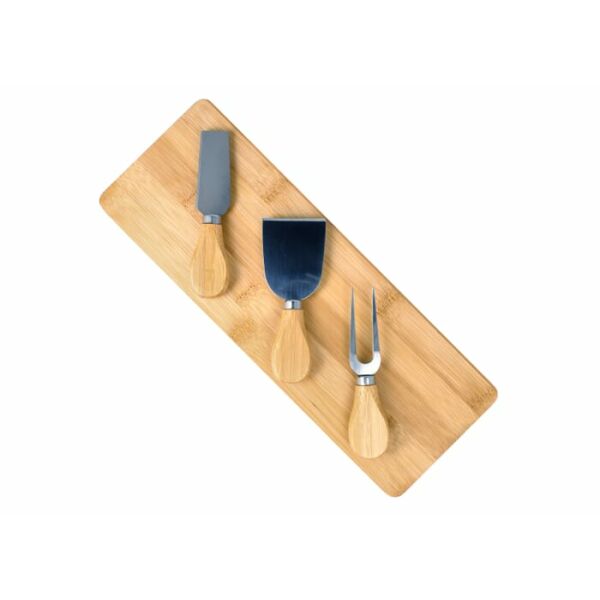 3pc Bamboo cheese serving set
