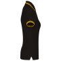 Damespolo met korte mouwen en contrasterende bies Black / Yellow XS