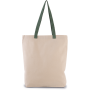 Shopper met plooi en contrasterend hengsel Natural / Dusty Light Green One Size