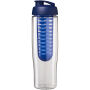 H2O Active® Tempo 700 ml sportfles en infuser met flipcapdeksel - Transparant/Blauw