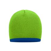 Beanie with Contrasting Border lime-green/royal