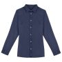 Ecologisch verwassen damesoverhemd washed navy XXL