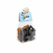 Blokzakje met kopkaartje in eigen vorm en 100 gram snoep