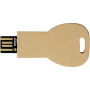 Sleutelvormige USB 2.0 van gerecycled papier - Kraft bruin - 128GB