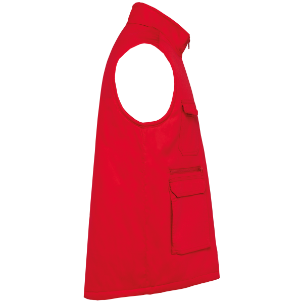 Gewatteerde uniseks bodywarmer van polykatoen multizakken Red XS Gewatteerde uniseks bodywarmer van polykatoen multizakken Red XS