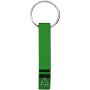 Tao fles- en blikopener van RCS gerecycled aluminium met sleutelhanger - Groen