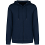 Ecologische uniseks sweater met rits en capuchon French Terry Washed Navy Blue S