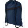 Oriole RPET-tas met trekkoord en voorvak met ritssluiting, 5 liter - Marineblauw