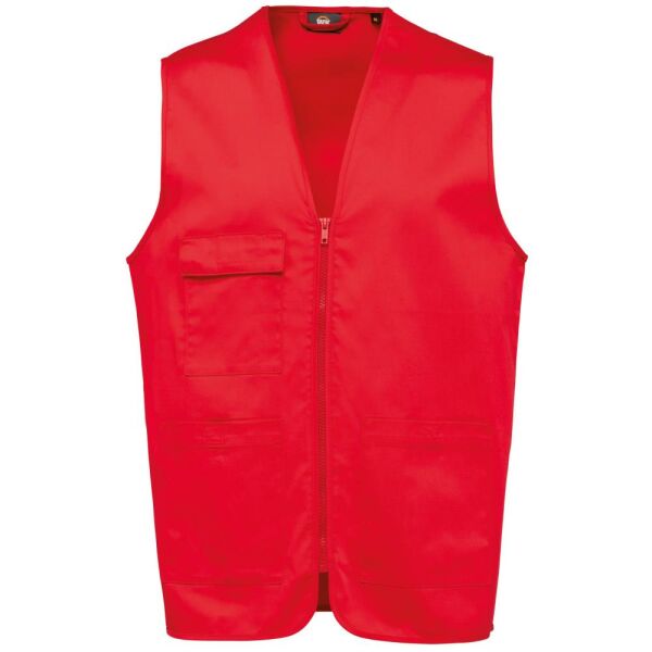 Unisex gilet in polykatoen met veel zakken