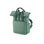 RECYCLED MINI TWIN HANDLE ROLL-TOP LAPTOP BACKPACK, SAGE GREEN, One size, BAG BASE