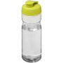 H2O Active® Base 650 ml sportfles met flipcapdeksel - Transparant/Lime