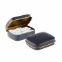 Mini scharnierblikje embossing, Mat Donkerblauw/Goud, Pepermunt suikervrij