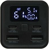 Acamar powerbank van 20.000 mAh 70 W voor laptops van gerecycled aluminium - Zwart