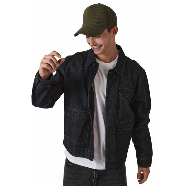 Ribfluwelen pet met 5 panelen Dark Olive One Size Ribfluwelen pet met 5 panelen Dark Olive One Size