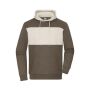 Sweat-Hoody colour-block UNISEX muddy-brown/sandstone XS