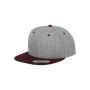 Classic snapbackpet in twee kleuren HEATHER GREY / MAROON One Size